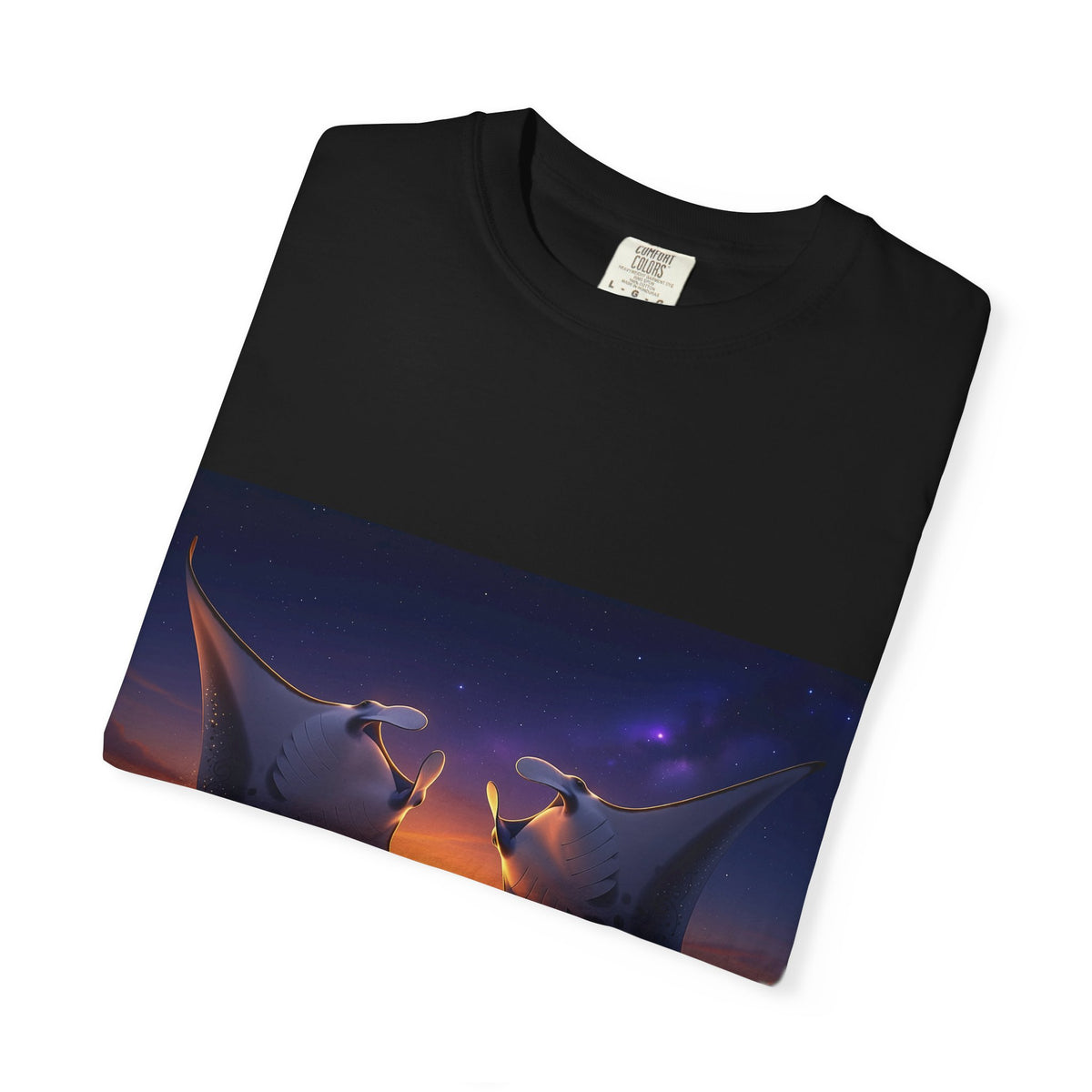Manta Rays Sunset Ocean T-Shirt — Dancing Mantas Beachwear