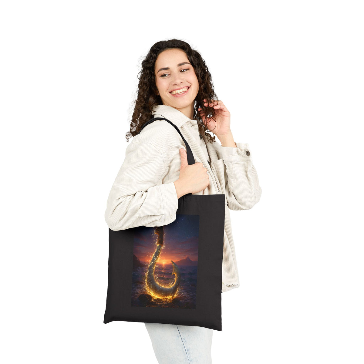 Dragon Rising Cotton Canvas Tote — Fiery Fantasy Bookbag
