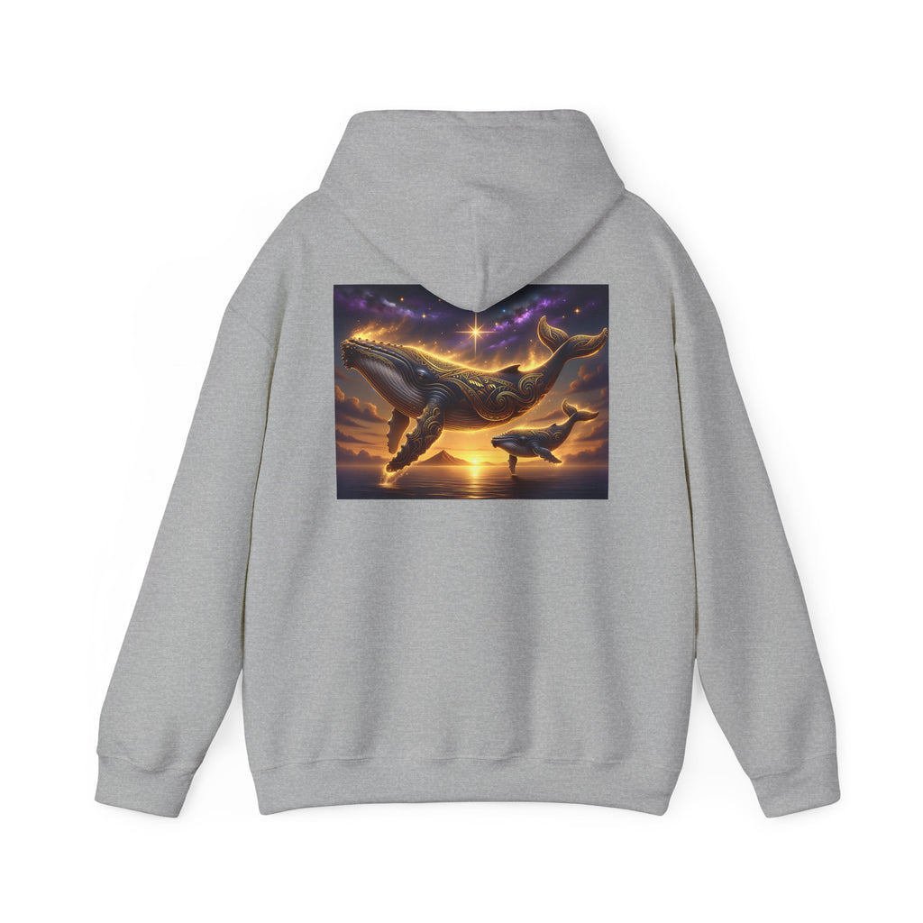 Sunset Whale Hoodie — Ocean Sunset Whale Art Pullover