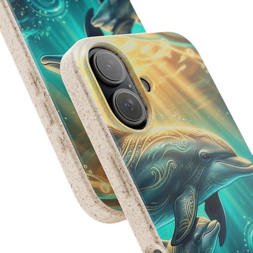 Biodegradable Phone Case — Ocean Dolphins Art Print