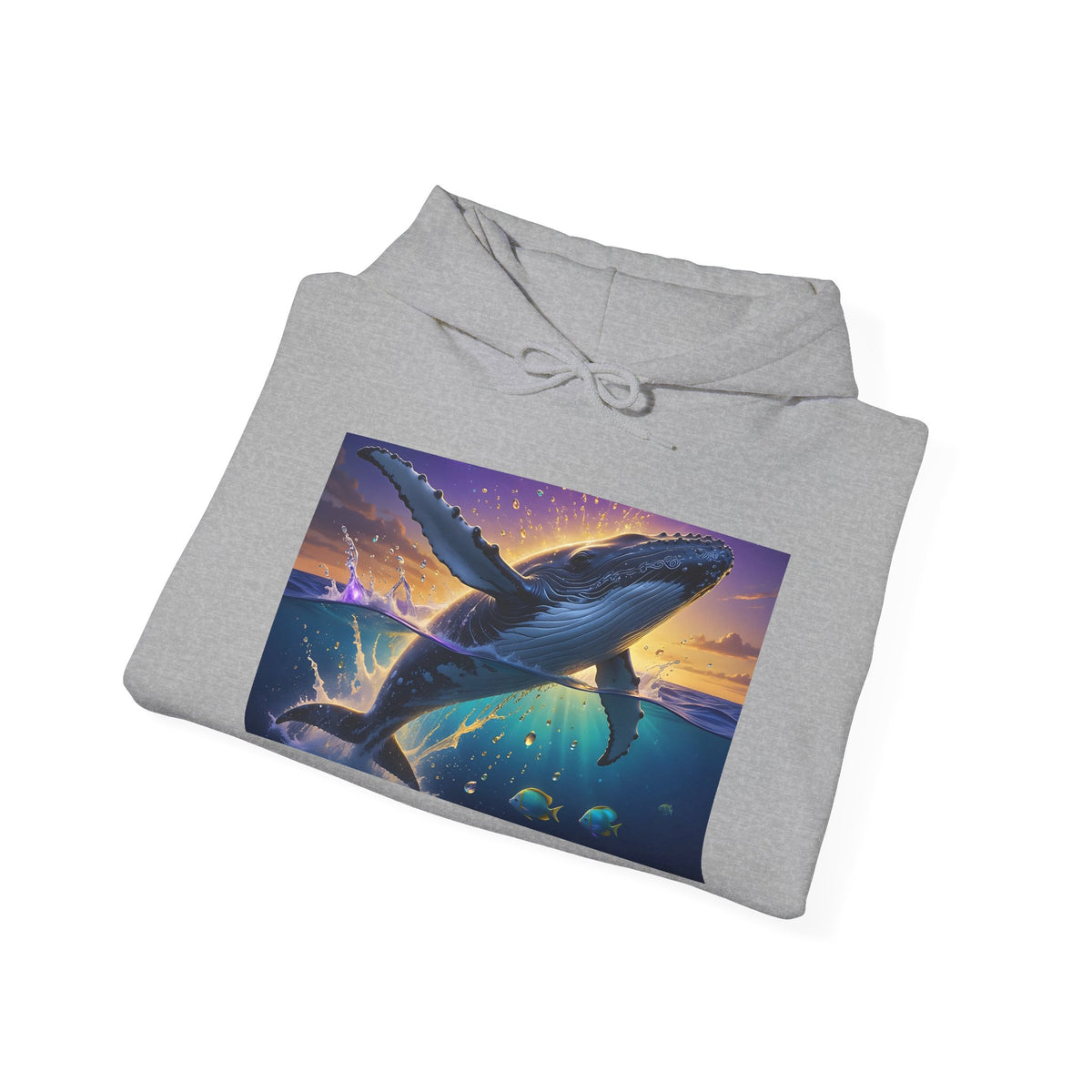 Mystic Whale Sunset Hoodie — Ocean Fantasy Graphic Pullover
