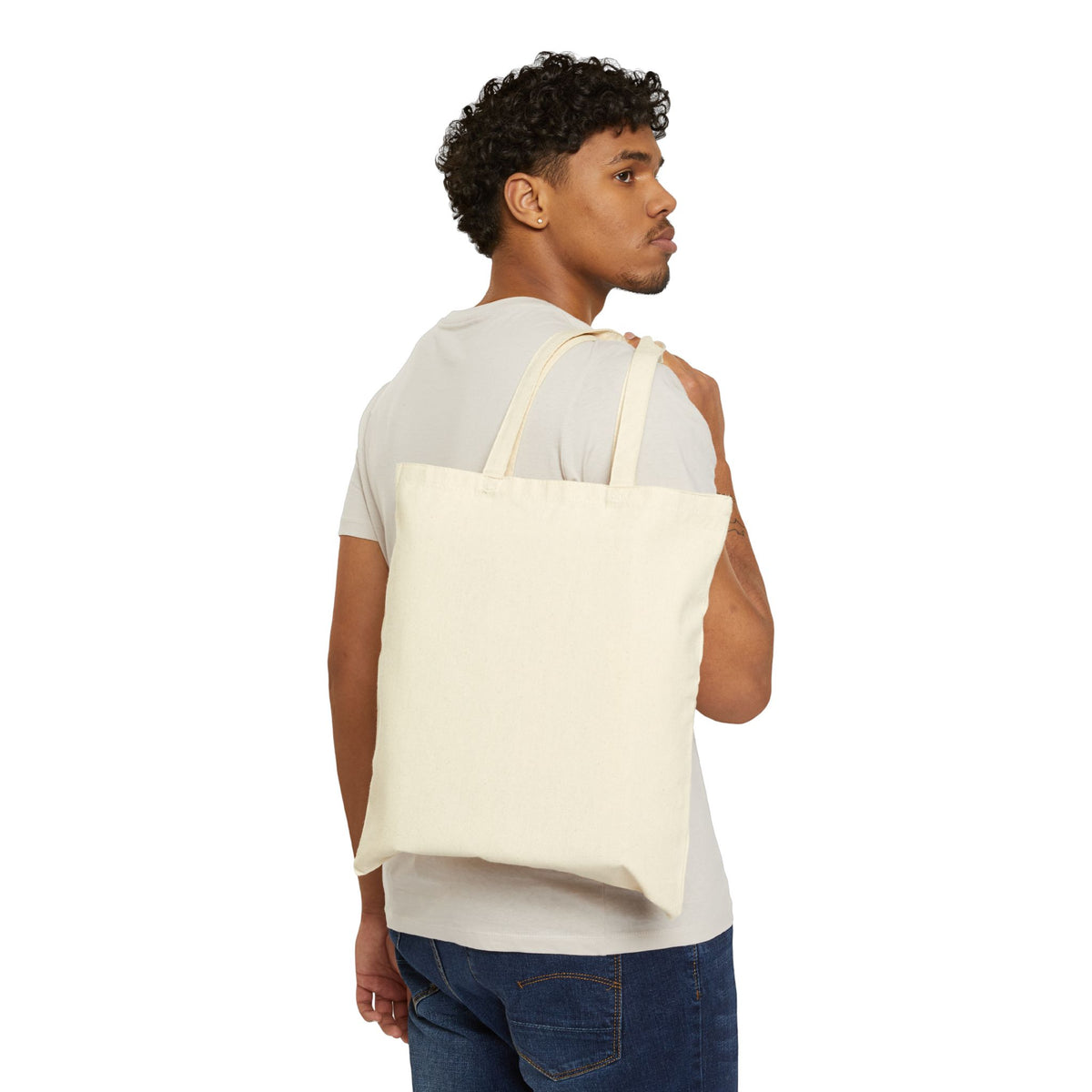 Cosmic Spiral Canvas Tote Bag — Neon Galaxy Swirl Eco Shopper