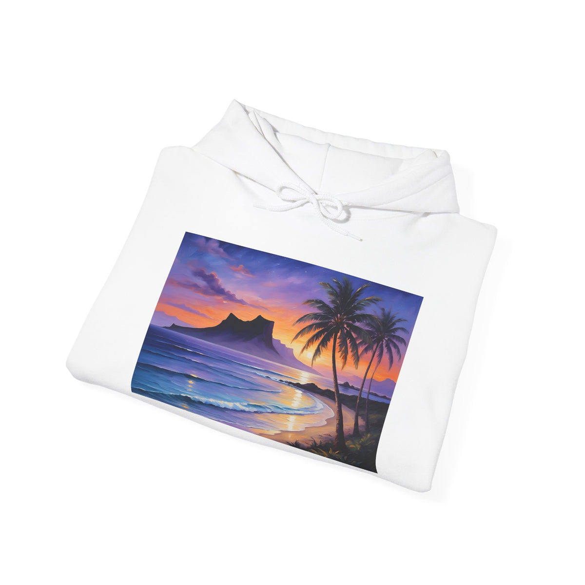 Sunset Beach Hoodie — Tropical Palm Sunset Graphic Sweatshirt
