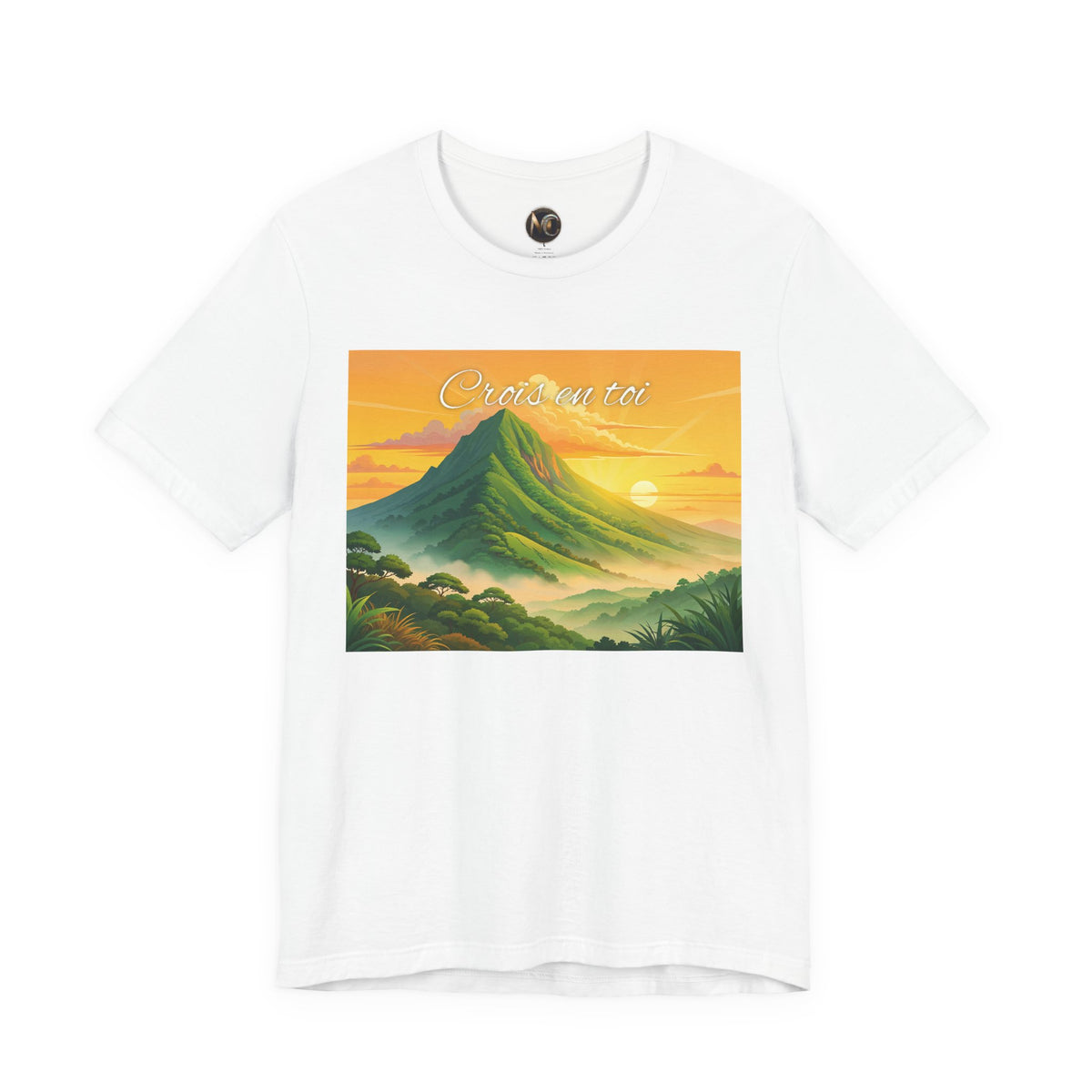 Sunrise Mountain Graphic Tee — 'Good Morning' Scenic Nature T-Shirt