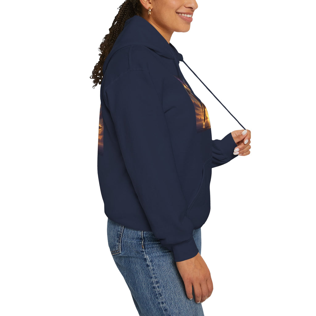 Sunset Whale Hoodie — Ocean Sunset Whale Art Pullover