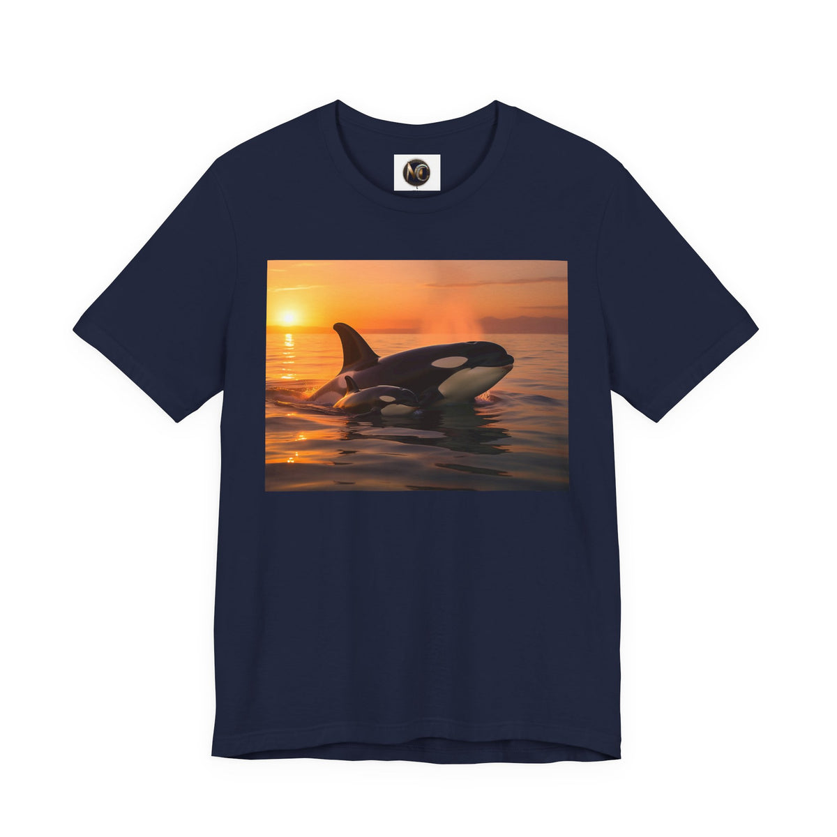 Orca Sunset T‑Shirt — Killer Whale Beach Shirt