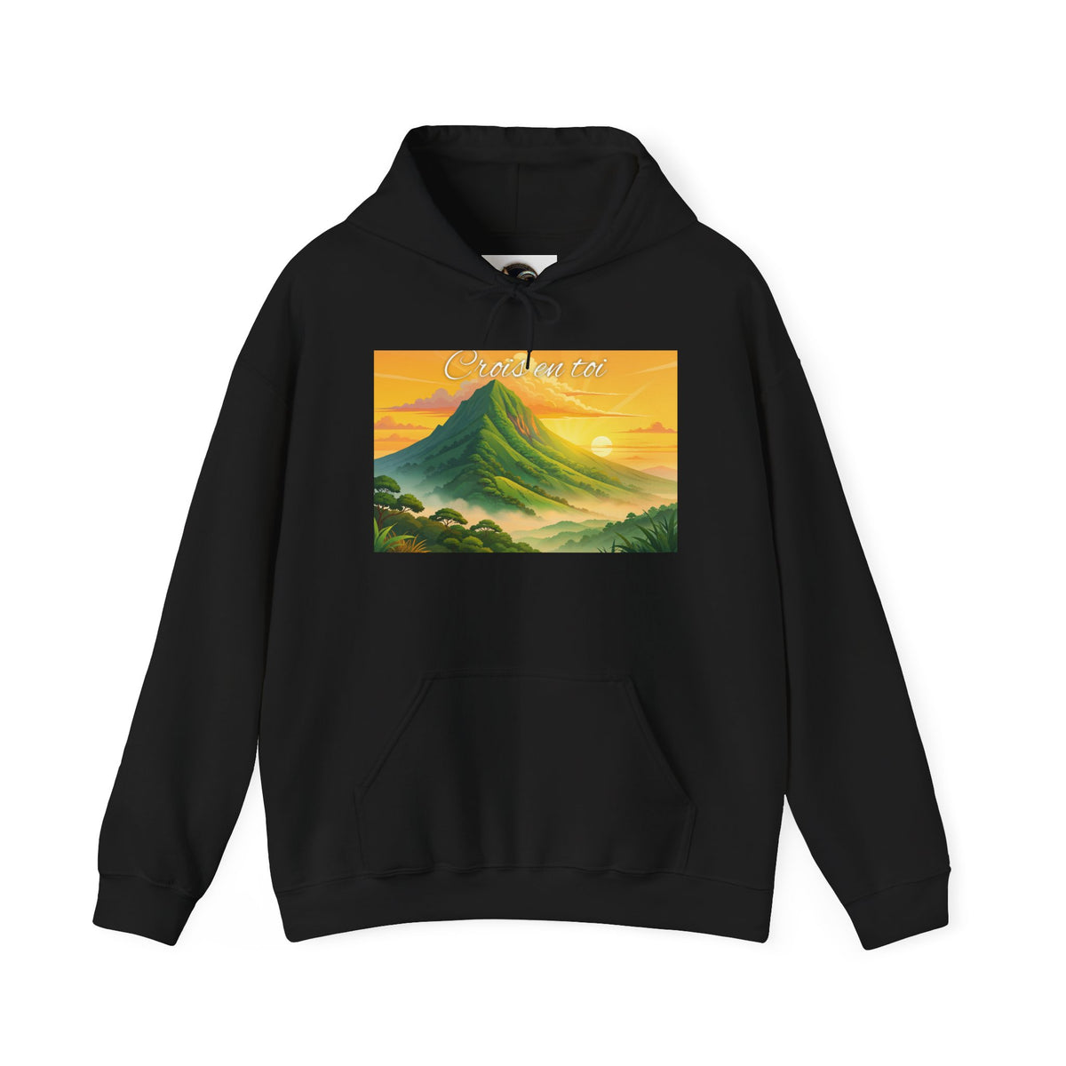 Sunset Mountain Hoodie - Serene Landscape Graphic Sweatshirt