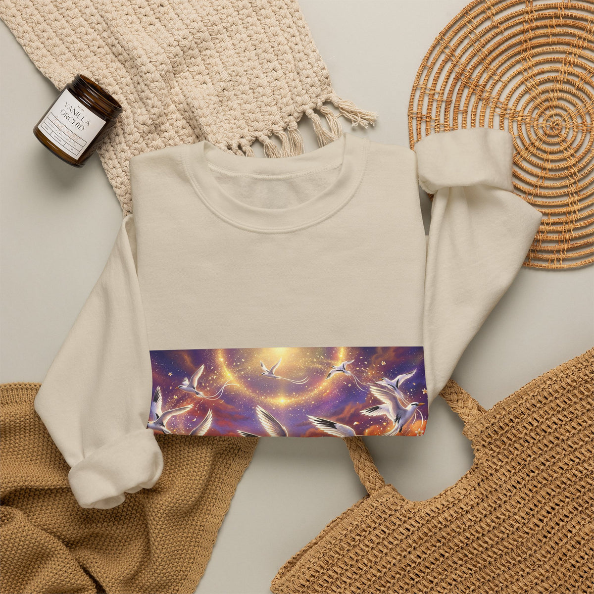 Crewneck Sweatshirt — Magical Pailles en queue at Sunset Art Print