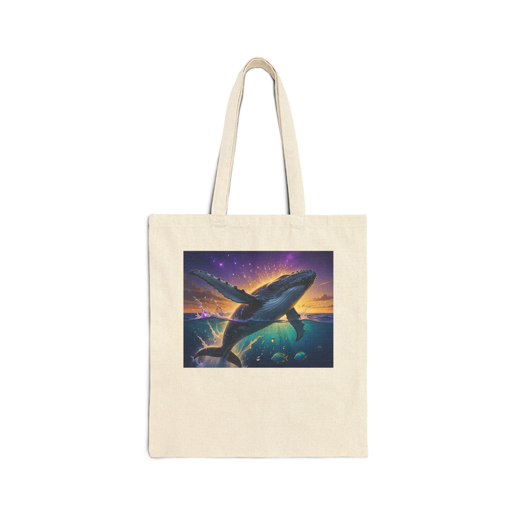 Whale Sunset Canvas Tote — Ocean Dream Reusable Bag