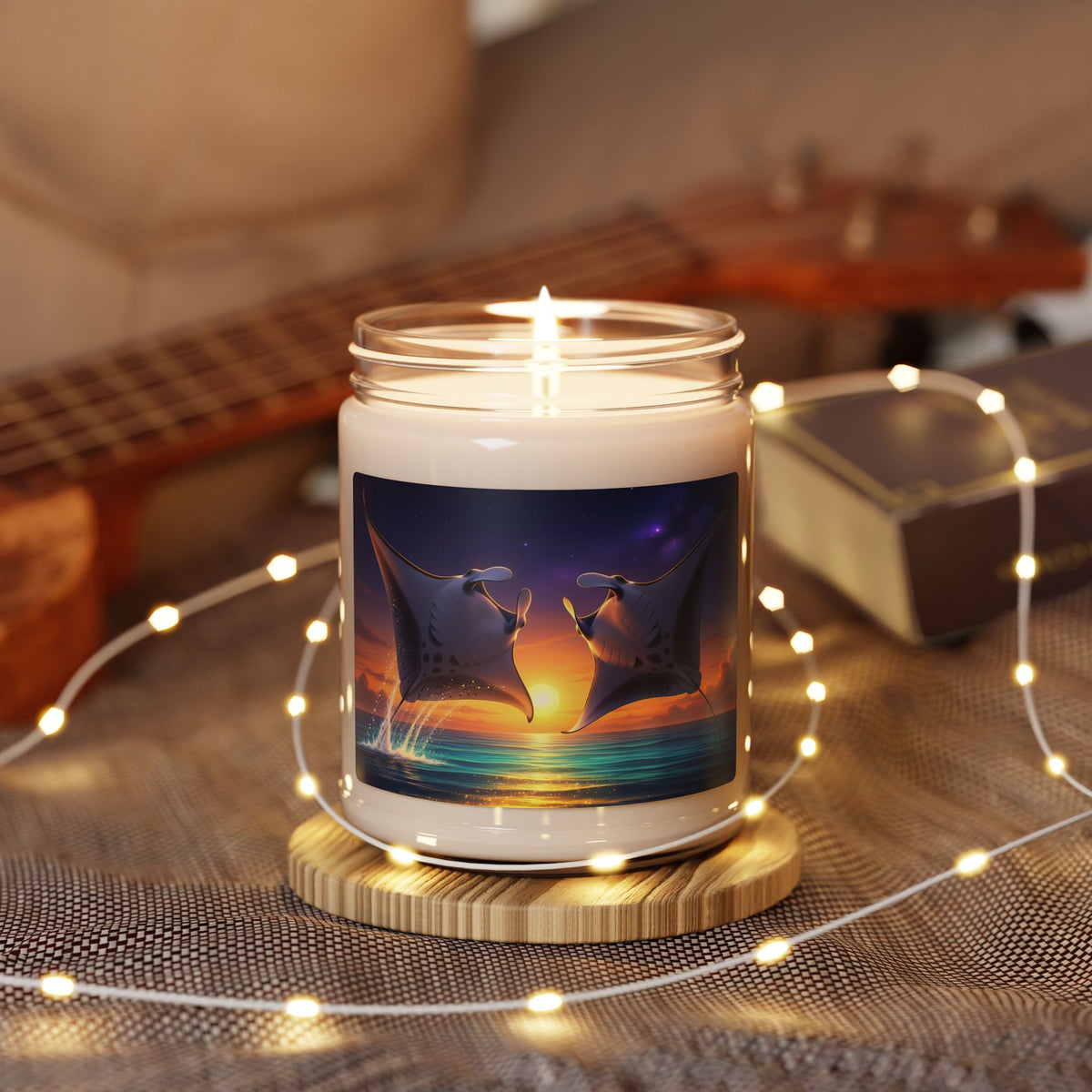 Manta Ray Sunset Scented Soy Candle — 9oz Ocean Meditation Jar