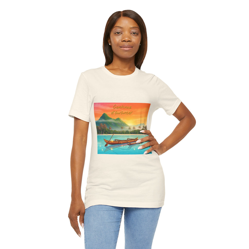 Sunset Longtail Boat Tee — Tropical Beach Graphic T-Shirt