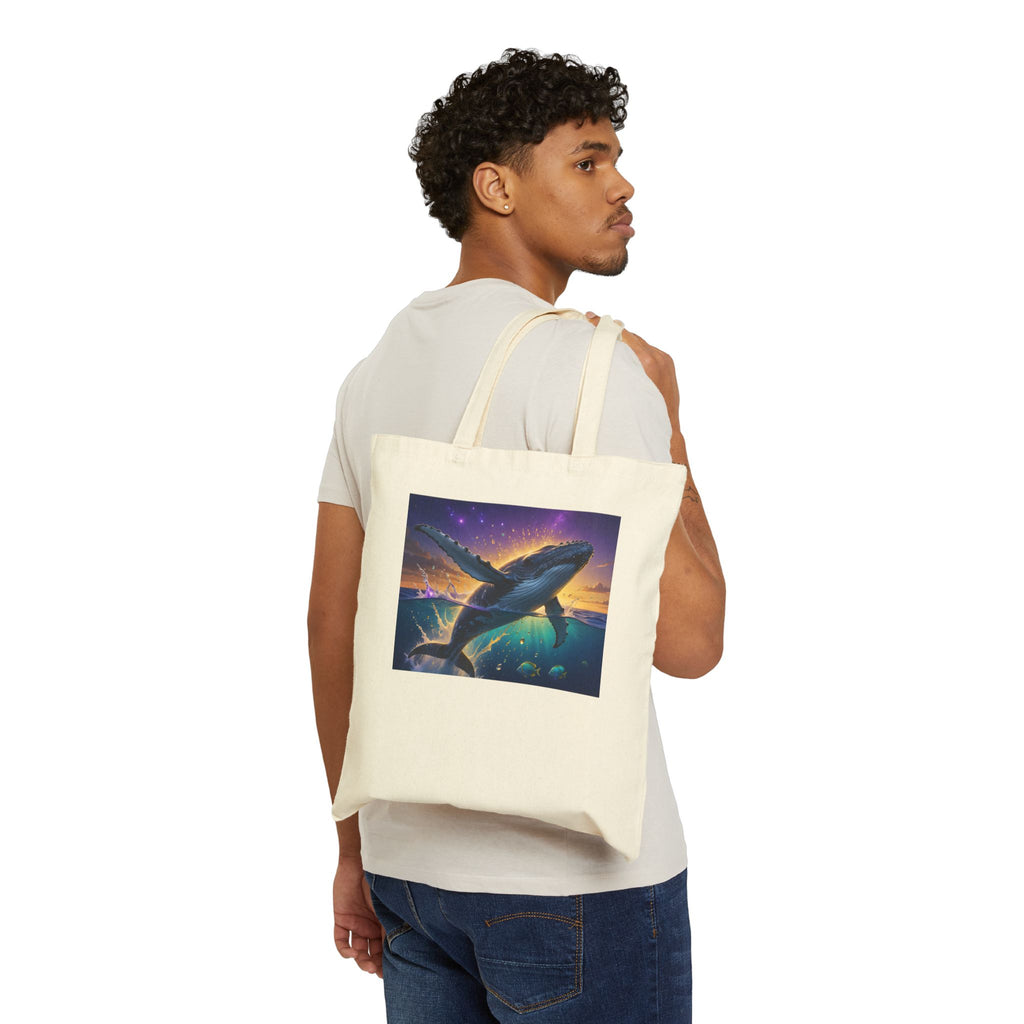 Whale Sunset Canvas Tote — Ocean Dream Reusable Bag