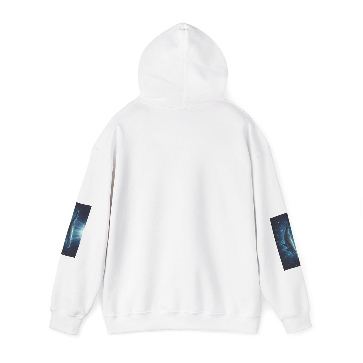 Whale of Light Hoodie — Radiant Blue Whale Graphic Pullover