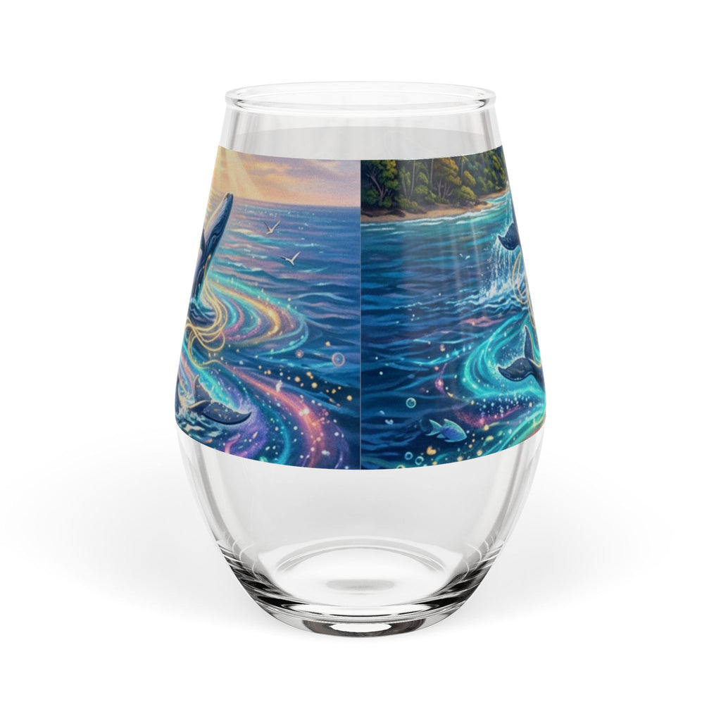 Whale Dance Stemless Wine Glass – Ocean Blue 11.75oz