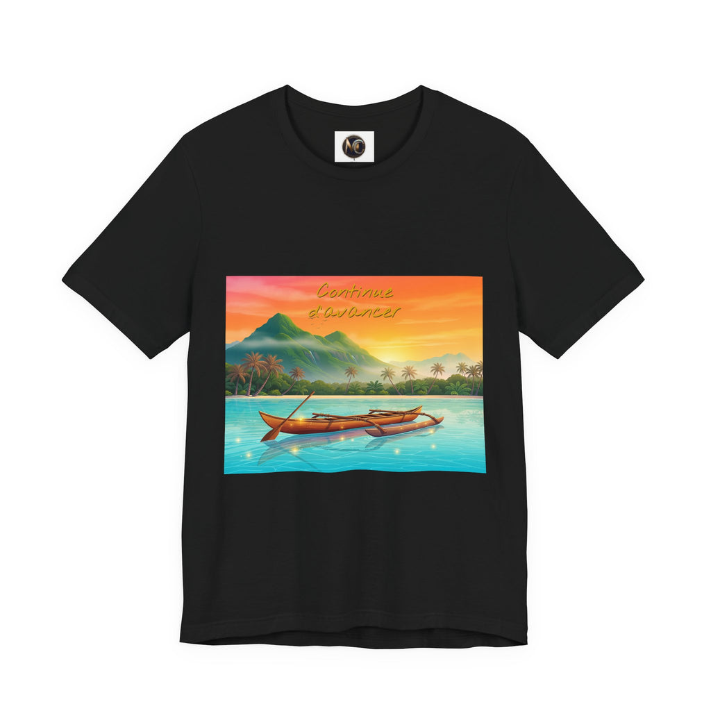 Sunset Longtail Boat Tee — Tropical Beach Graphic T-Shirt