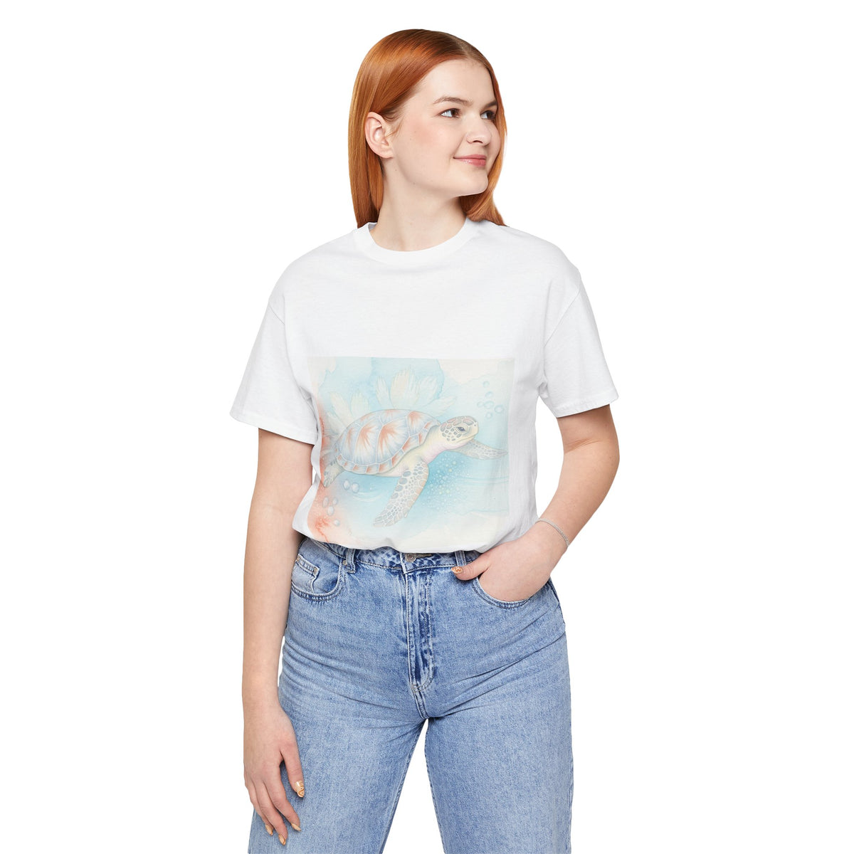 Sea Turtle Watercolor T-Shirt – Pastel Ocean Beach Tee