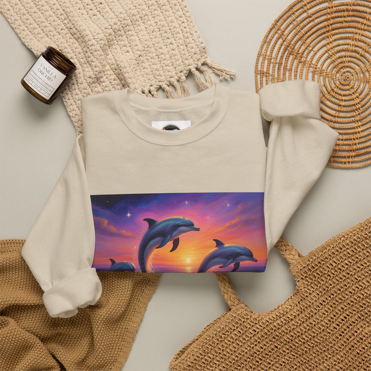 Dolphin Sunset Crewneck Sweatshirt