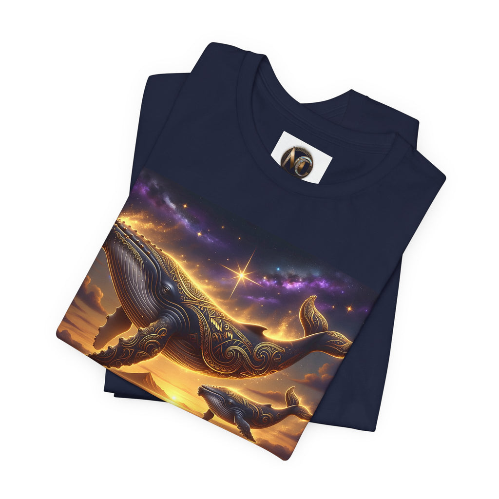Sunset Whale Family T‑Shirt — Ocean Whale Scene Tee