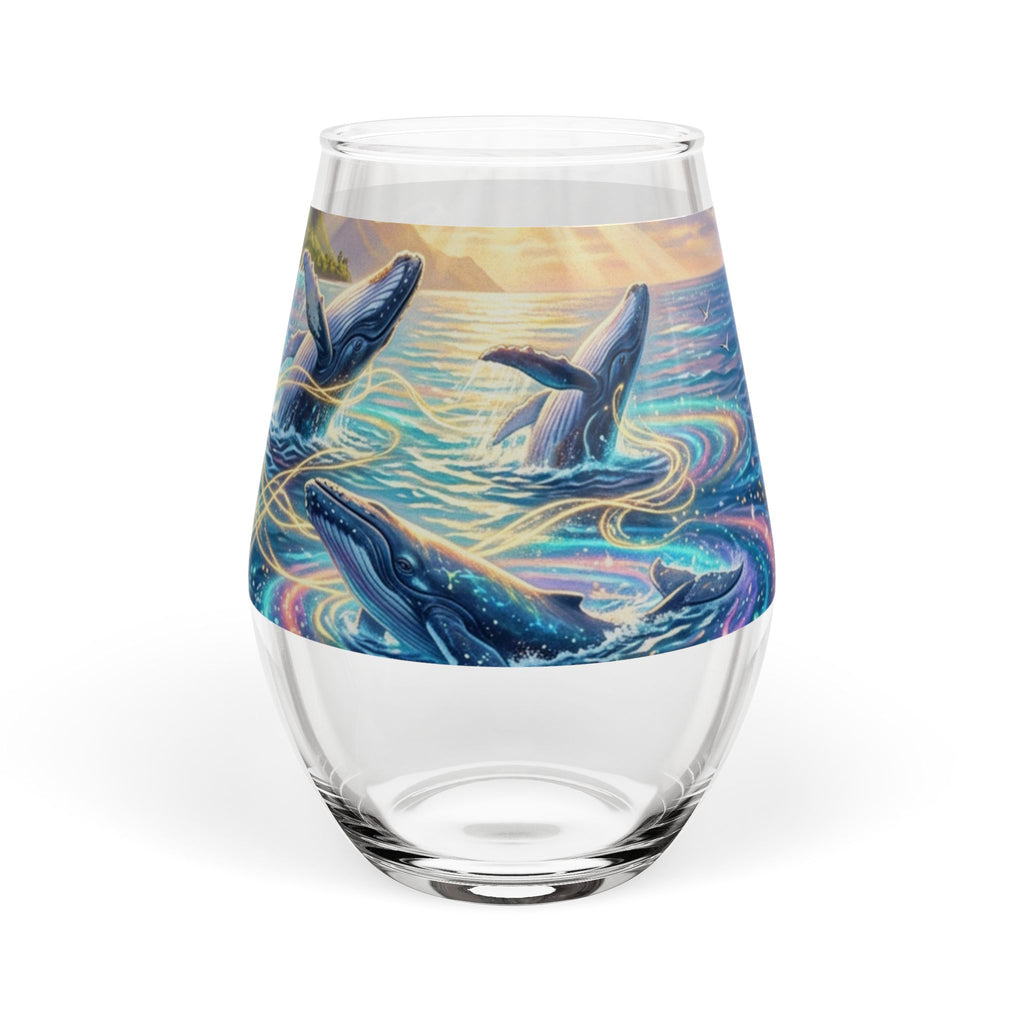 Whale Dance Stemless Wine Glass – Ocean Blue 11.75oz