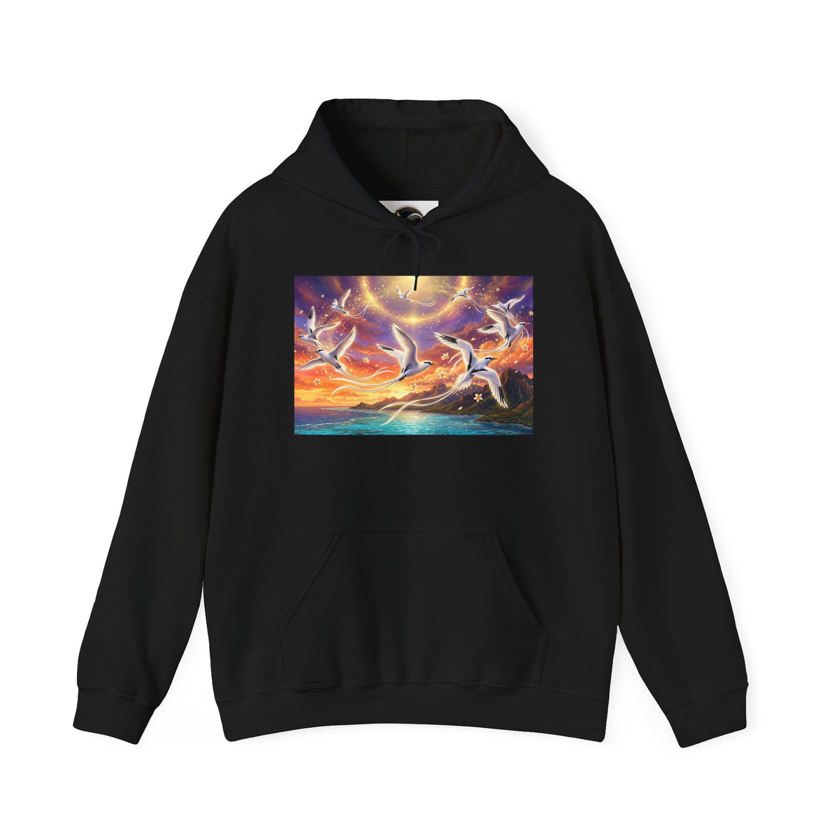 Sunset Pailles en queue Hoodie — Coastal Sunset Ocean Birds Graphic Sweatshirt