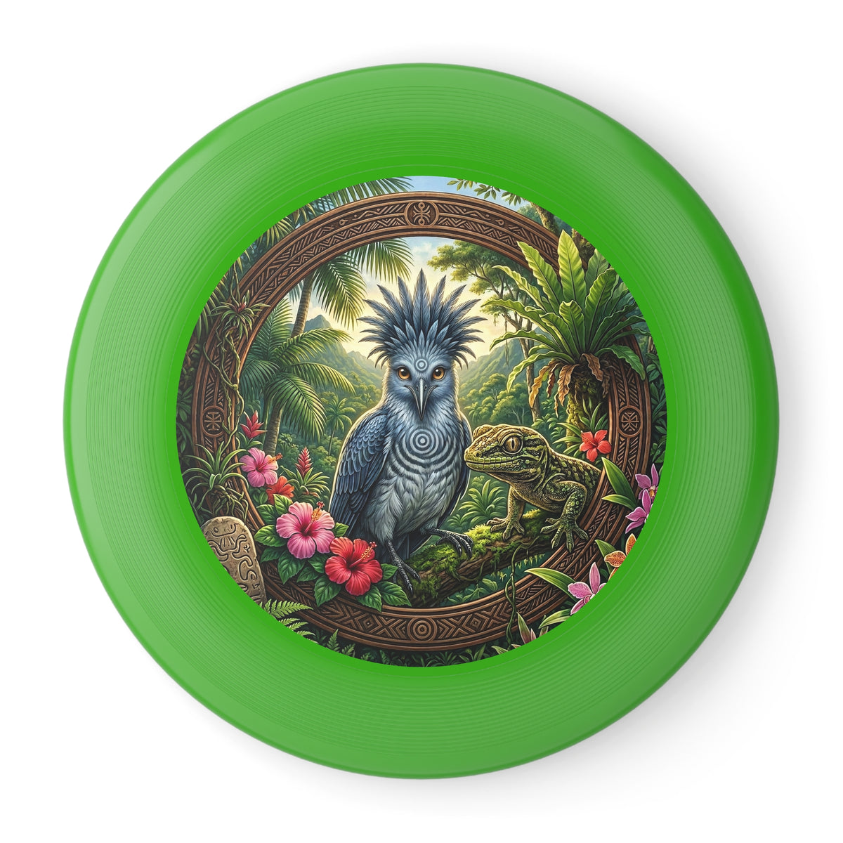 Tropical Bird Wham‑O Frisbee — Jungle Parrot & Lizard Outdoor Flying Disc