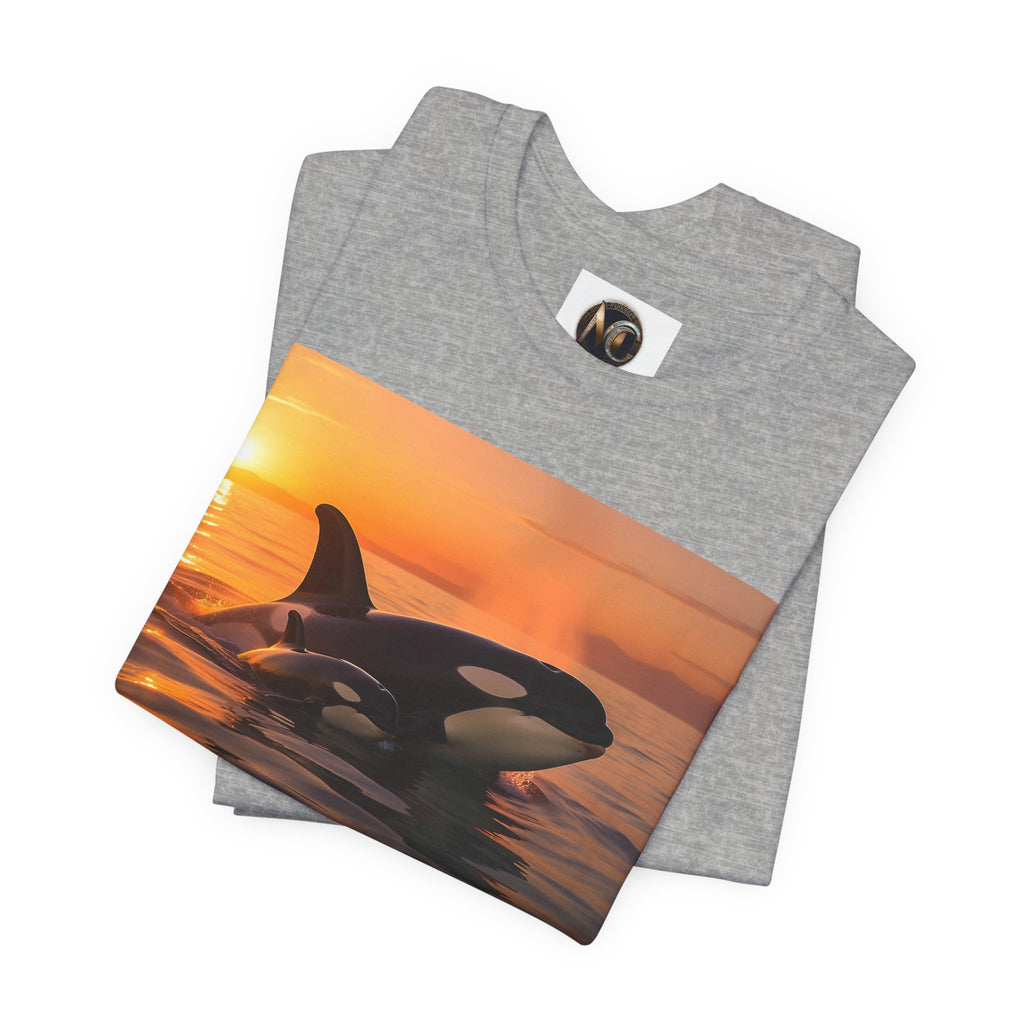 Orca Sunset T‑Shirt — Killer Whale Beach Shirt