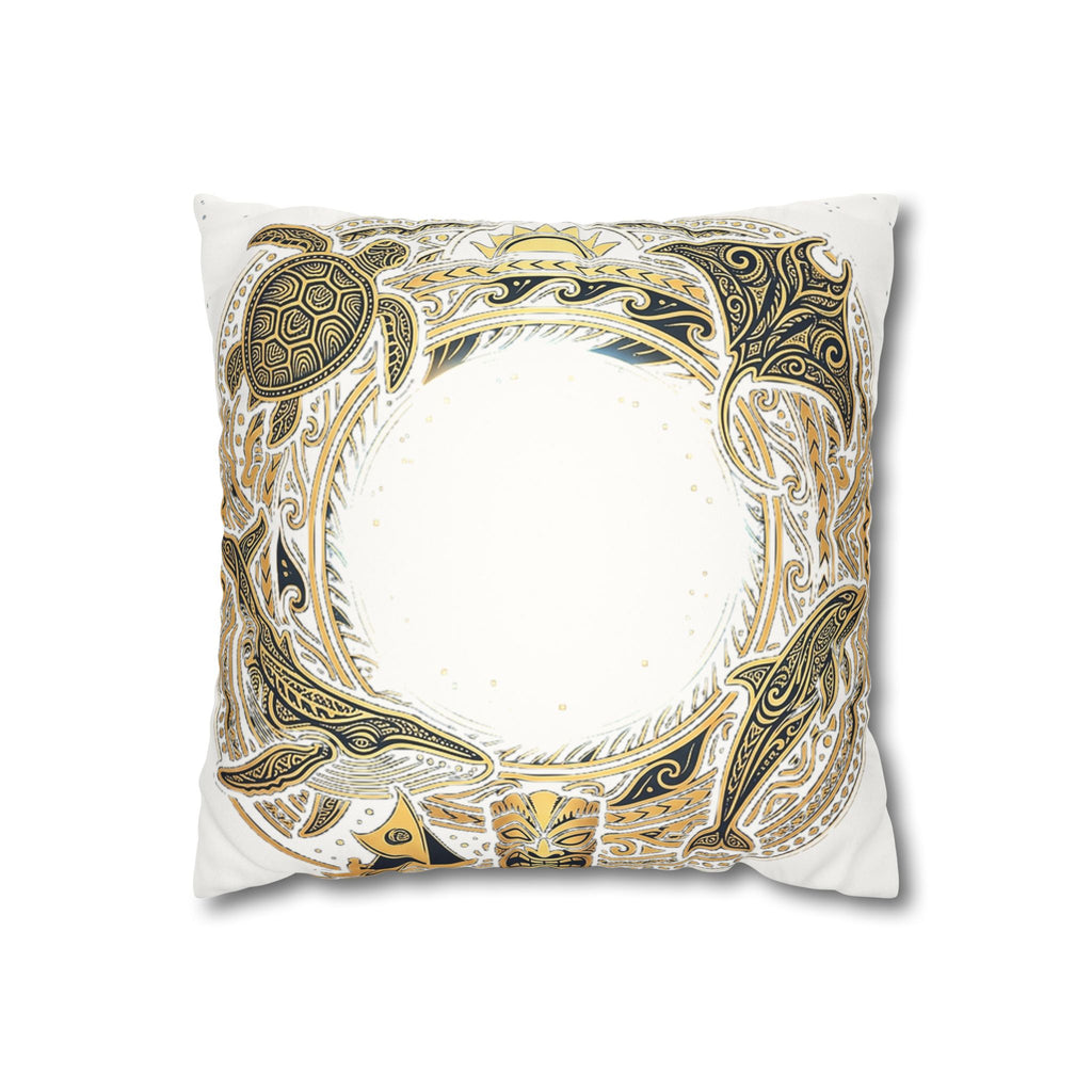 Tribal Circle Faux Suede Pillowcase