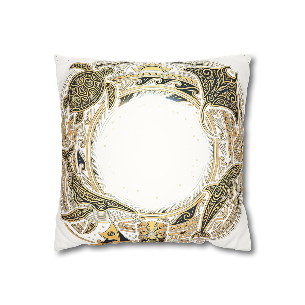 Tribal Circle Faux Suede Pillowcase