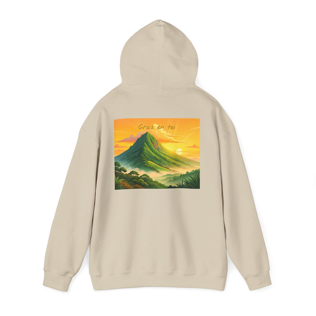 Sunset Mountain Hoodie - Serene Landscape Graphic Sweatshirt