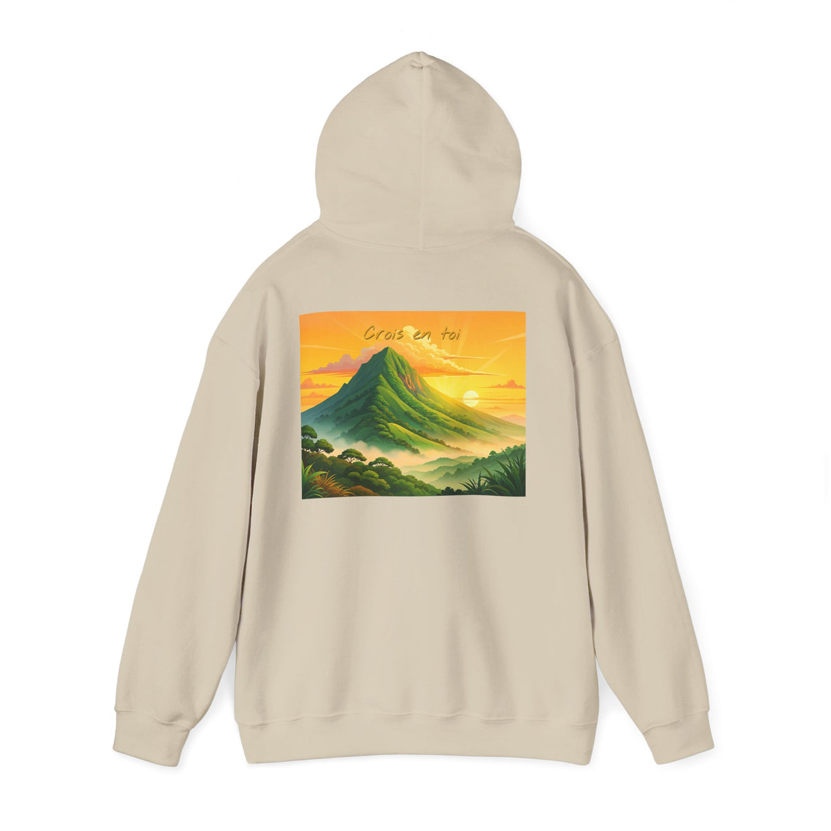 Sunset Mountain Hoodie - Serene Landscape Graphic Sweatshirt