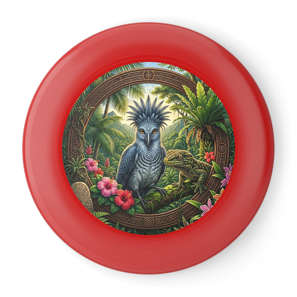 Tropical Bird Wham‑O Frisbee — Jungle Parrot & Lizard Outdoor Flying Disc