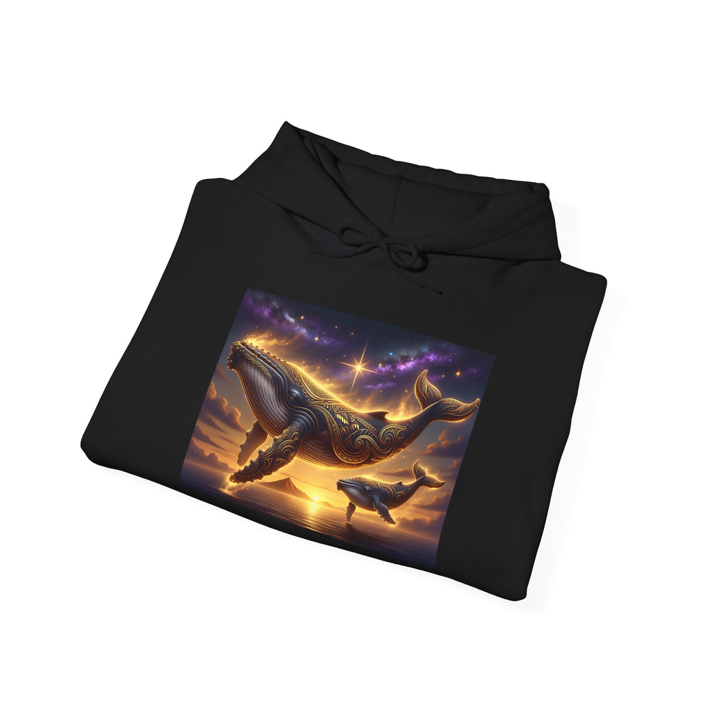 Sunset Whale Hoodie — Ocean Sunset Whale Art Pullover