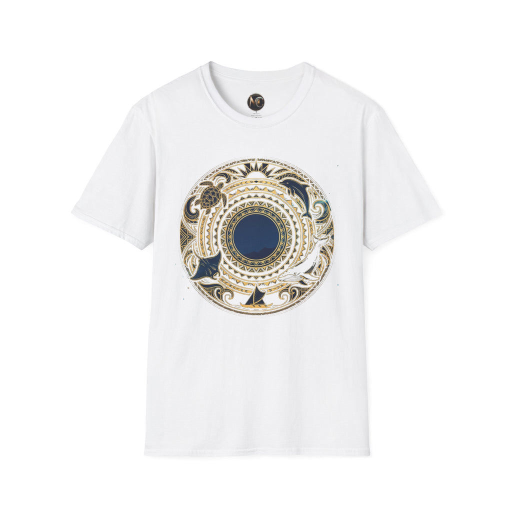 Mandala Sea T‑Shirt — Nautical Tribal Circle Graphic
