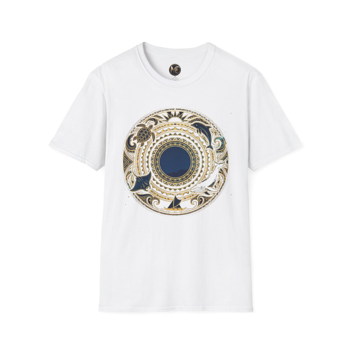 Mandala Sea T‑Shirt — Nautical Tribal Circle Graphic