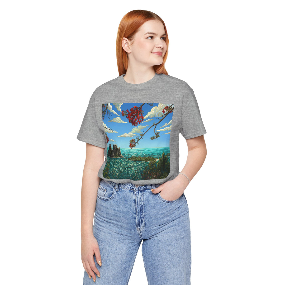 Surreal Beachscape Tee — Dreamy Sunset Ocean Art T-Shirt