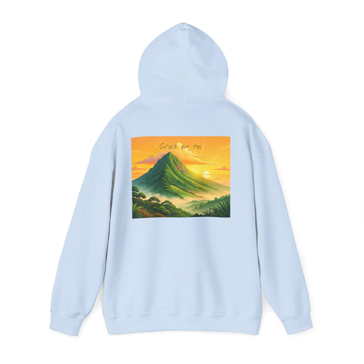 Sunset Mountain Hoodie - Serene Landscape Graphic Sweatshirt
