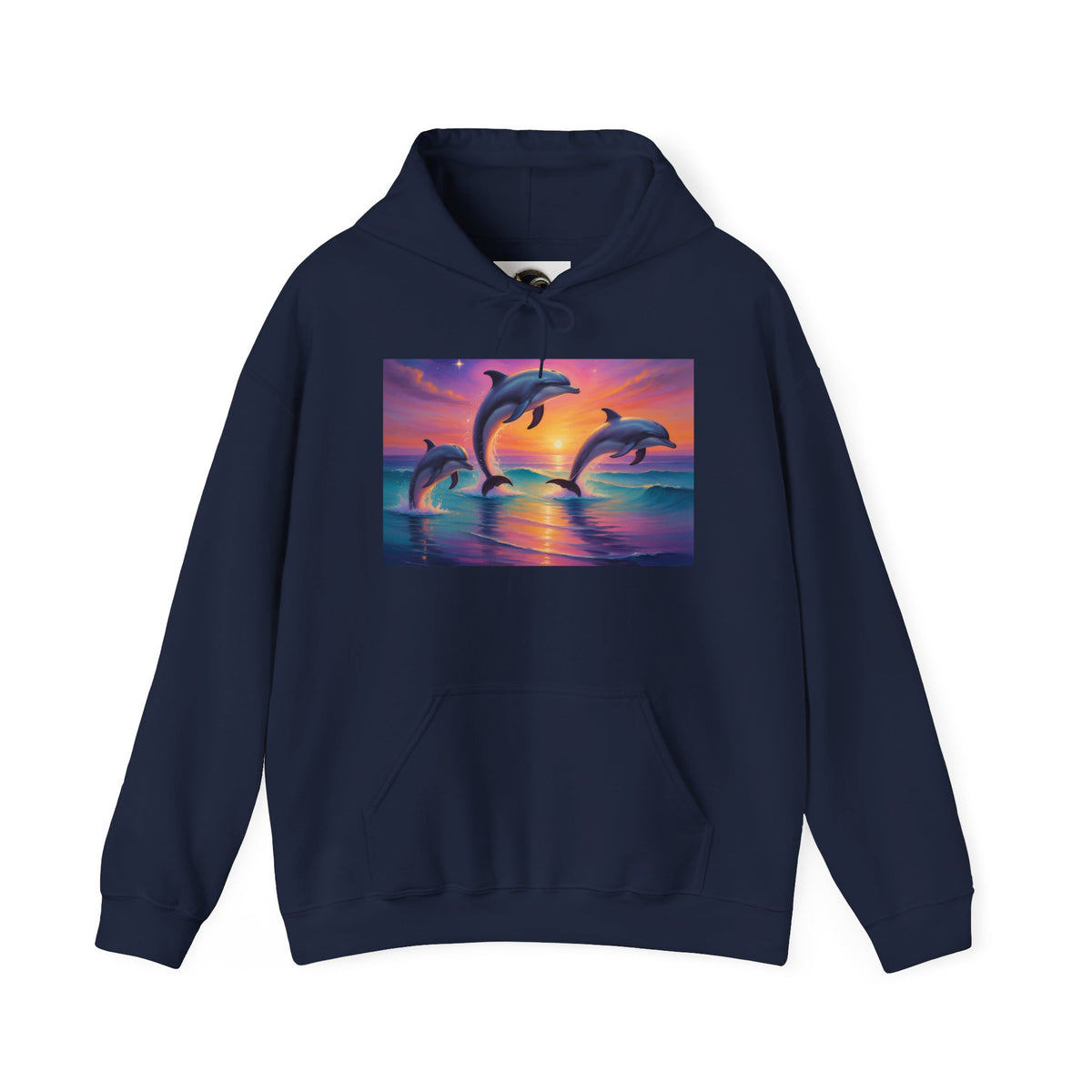 Dolphin Sunset Hoodie — Tropical Ocean Sunset Dolphin Graphic Sweatshirt