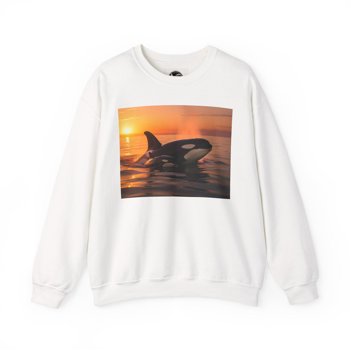 Orca Sunset Crewneck Sweatshirt — Killer Whale Photo Sweatshirt