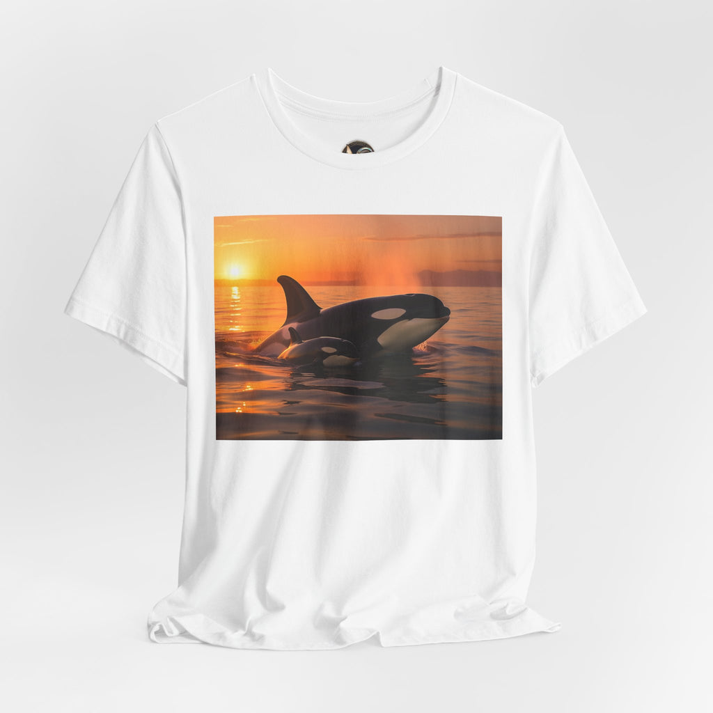 Orca Sunset T‑Shirt — Killer Whale Beach Shirt
