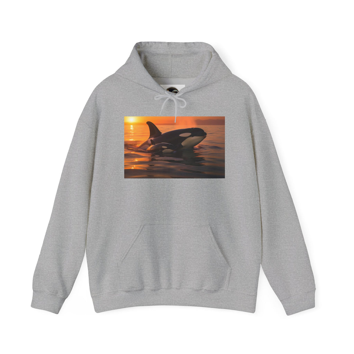Orca Sunset Hoodie - Killer Whale Sunset Pullover for Marine Life Lovers