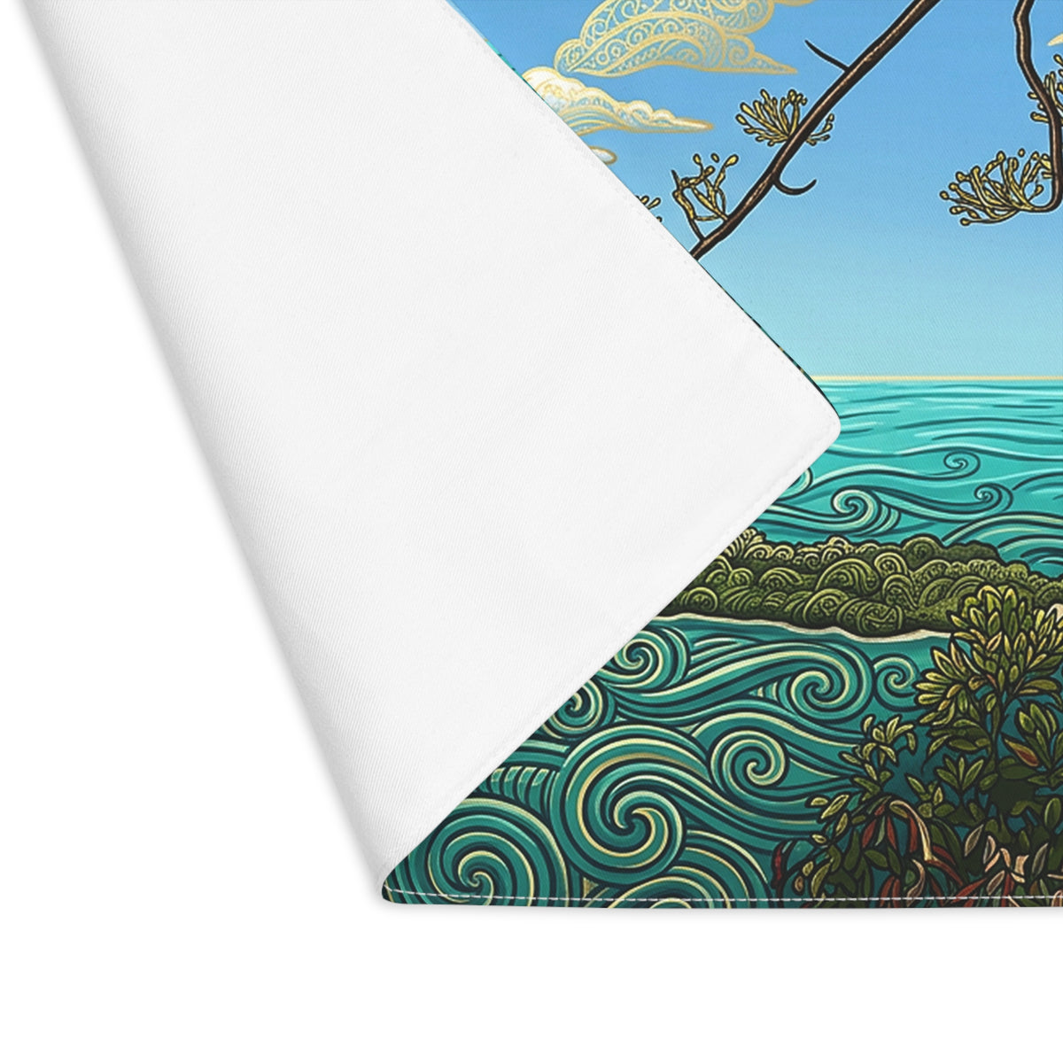 Coastal Island Placemat — Tropical Ocean Scenic Table Mat