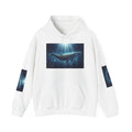 Whale of Light Hoodie — Radiant Blue Whale Graphic Pullover