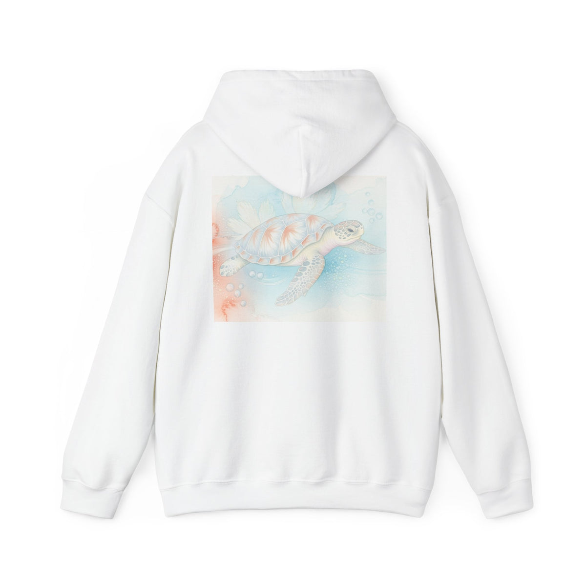 Sea Turtle Watercolor Hoodie – Pastel Ocean Graphic Sweatshirt