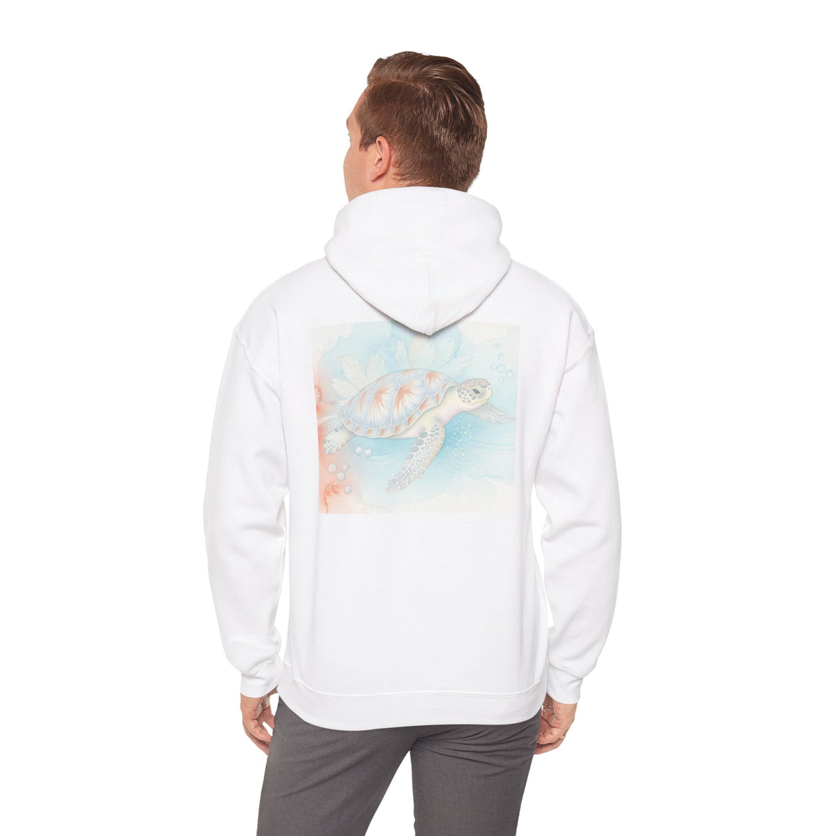 Sea Turtle Watercolor Hoodie – Pastel Ocean Graphic Sweatshirt