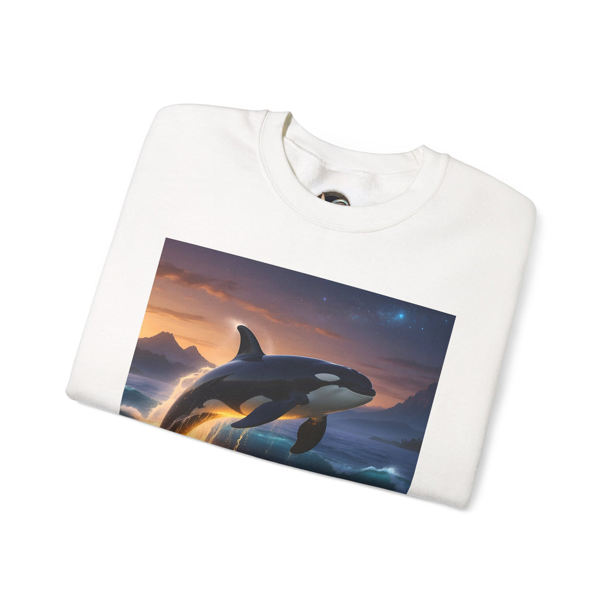 Orca Sunset Crewneck Sweatshirt — Majestic Killer Whale Graphic