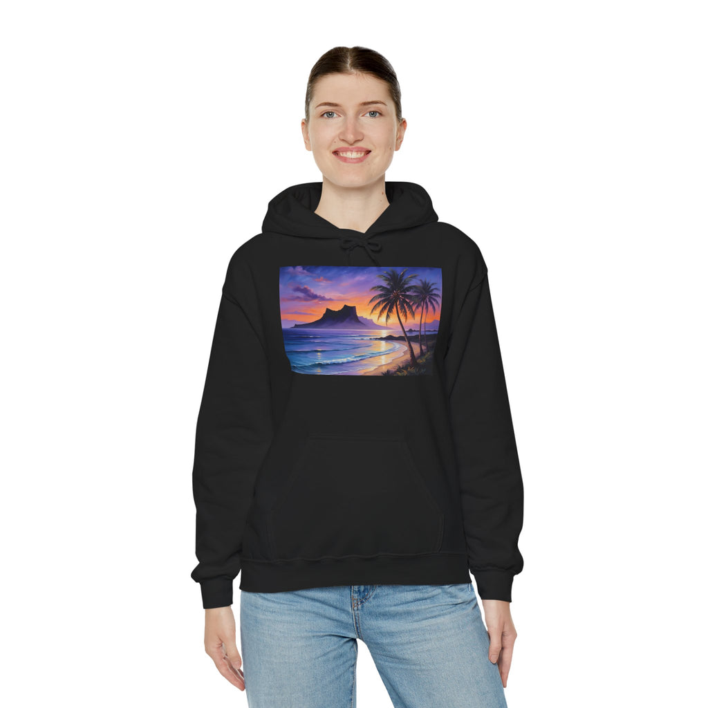 Sunset Beach Hoodie — Tropical Palm Sunset Graphic Sweatshirt
