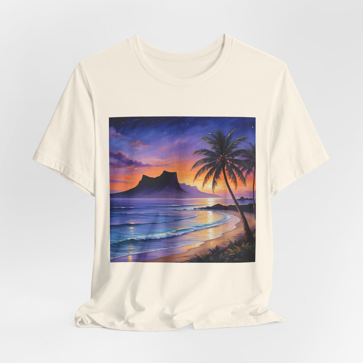 Sunset Beach Palm T-Shirt — Tropical Island Sunset Graphic Tee