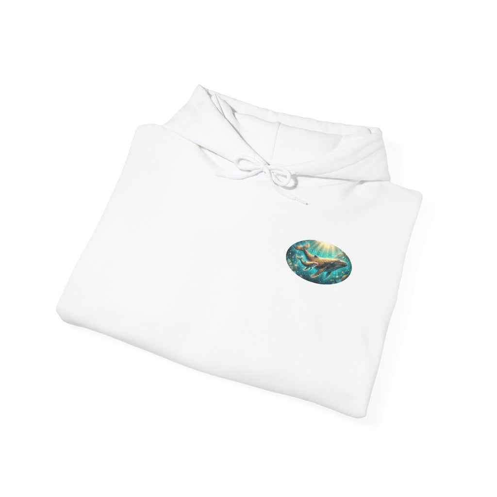 Whale Dream Hoodie — Ocean Turquoise Graphic Hooded Sweatshirt
