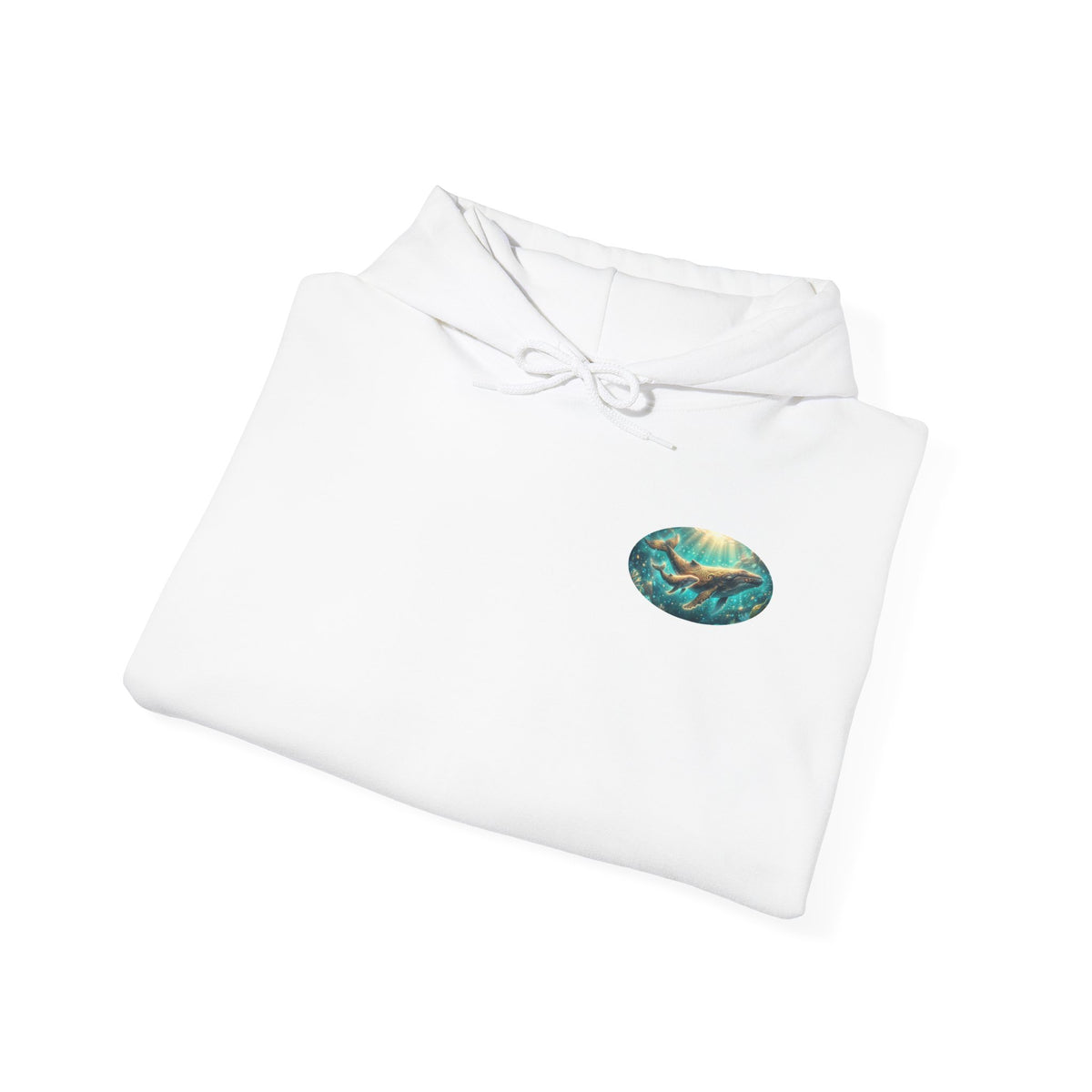 Whale Dream Hoodie — Ocean Turquoise Graphic Hooded Sweatshirt