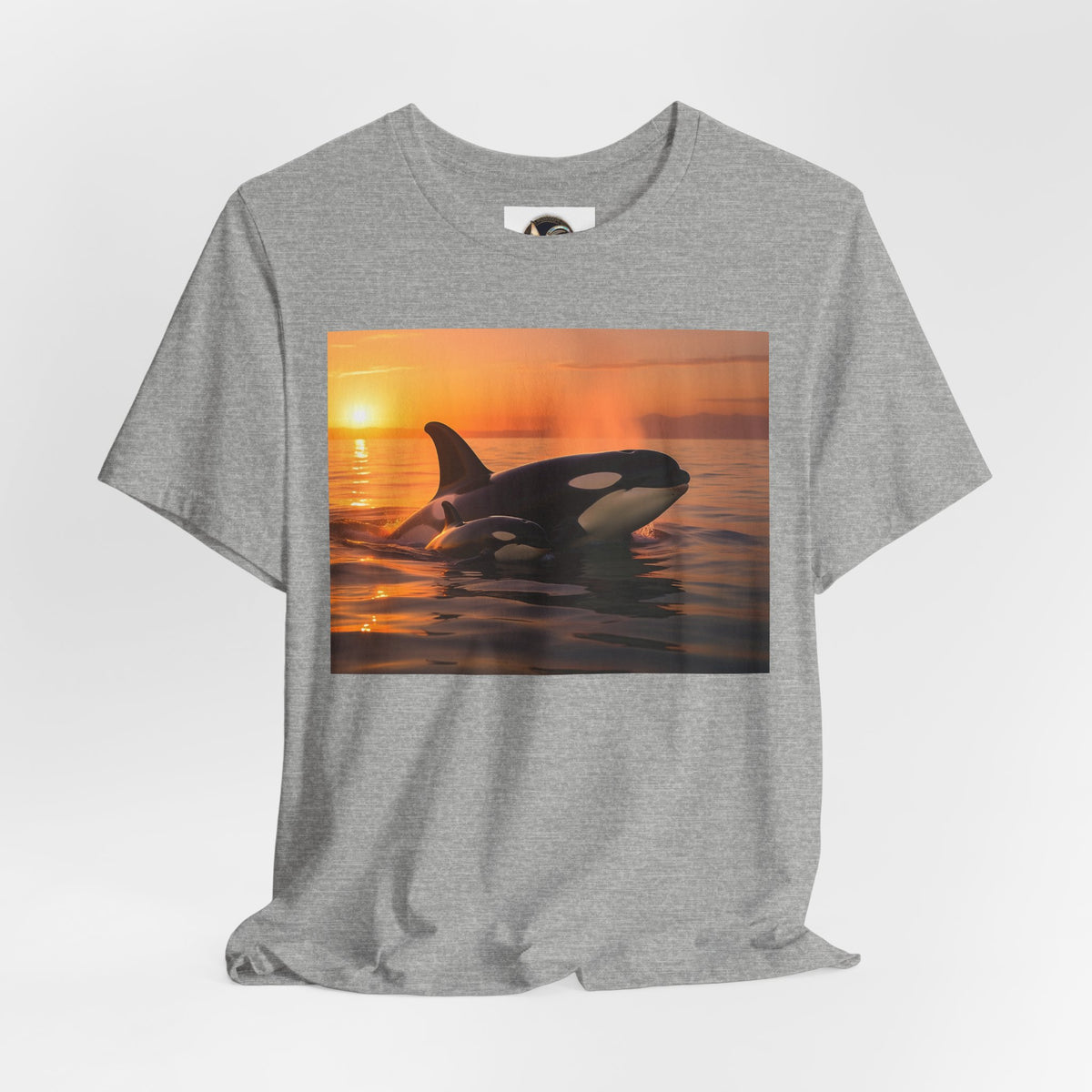 Orca Sunset T‑Shirt — Killer Whale Beach Shirt